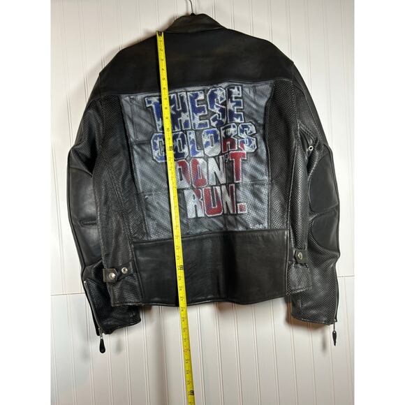 XPERT SPORT MOTORCYCLE BIKER genuine leather men’s JACKET size XL coloured back - Picture 4 of 16